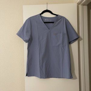 Figs V Neck top in sky blue